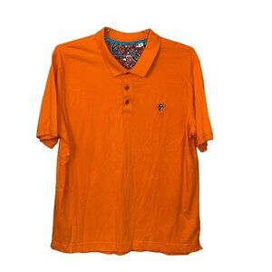 Robert Graham Classic Fit Cotton Polo Shirt Orange XL‎ Golf Preppy Casual